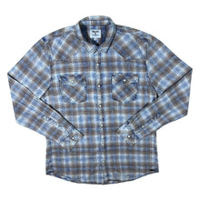Load image into Gallery viewer, Garcia Jeans Western Plaid Check Popper Long Sleeve Flannel Cotton Shirt
