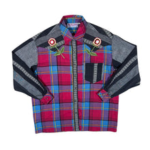 Load image into Gallery viewer, Vintage 90's ON THE ROAD Embroidered Floral Multi Plaid Check Hippy Long Sleeve Shirt
