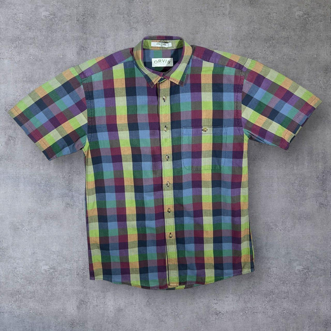Orvis Classic Multi Colour Check Short Sleeve Cotton Shirt