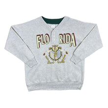 Load image into Gallery viewer, Vintage FLORIDA (1993) Seahorse Souvenir Spellout Graphic Micro Striped Buttoned Sweatshirt
