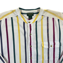 Load image into Gallery viewer, Vintage Kensington Road Multi Striped Cotton Distressed Long Sleeve Grandad Collar Shirt
