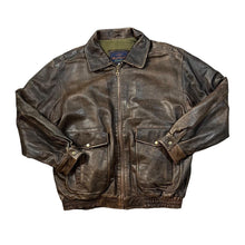 Load image into Gallery viewer, Vintage 90&#39;s MARTINELLI LEATHER Heavyweight Brown Genuine Real Leather Bomber Jacket
