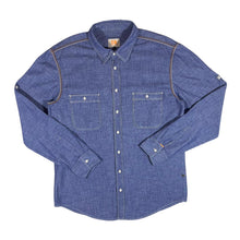 Load image into Gallery viewer, BOSS ORANGE Hugo Boss Classic Blue Denim Effect Long Sleeve Cotton Shirt
