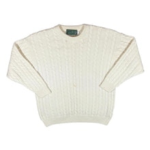 Load image into Gallery viewer, Vintage 90&#39;s NATURALLY British Wool Classic Cream Chunky Cable Knit Sweater Jumper
