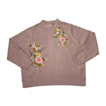 Load image into Gallery viewer, M&amp;S Marks &amp; Spencer Embroidered Floral Flower Mock Neck Heavy Knit Sweater Jumper
