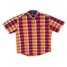 Load image into Gallery viewer, Early 00&#39;s Tommy Hilfiger Tommy Jeans Red Orange Check Short Sleeve Cotton Shirt
