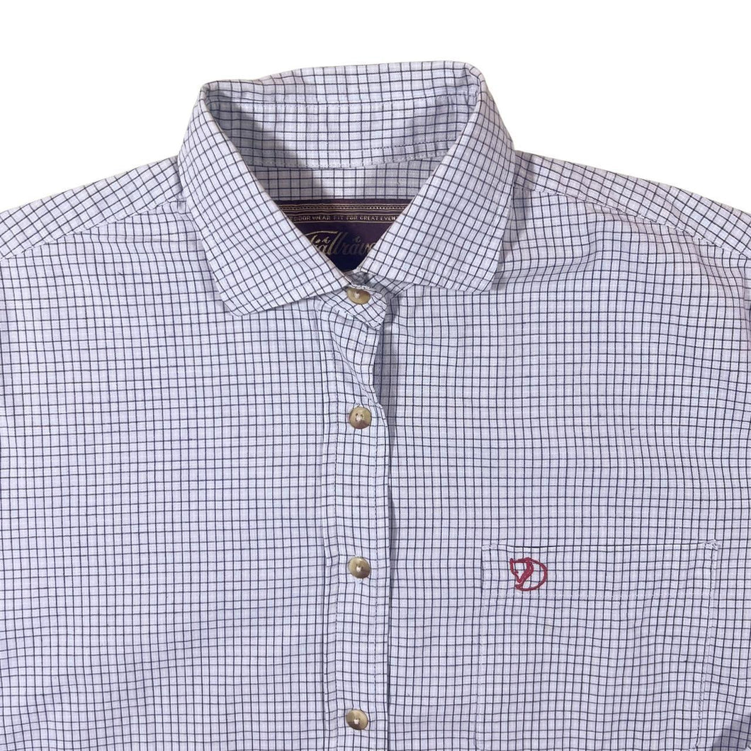 Vintage Fjallraven Light Blue White Check Long Sleeve Cotton Shirt