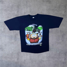 Load image into Gallery viewer, Vintage South Park (1998) “Screw You Peckerheads” TV Show Navy Blue T-Shirt
