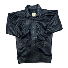 Load image into Gallery viewer, Vintage 90&#39;s SARDAR London Made In UK Genuine Real Black Leather Button Jacket
