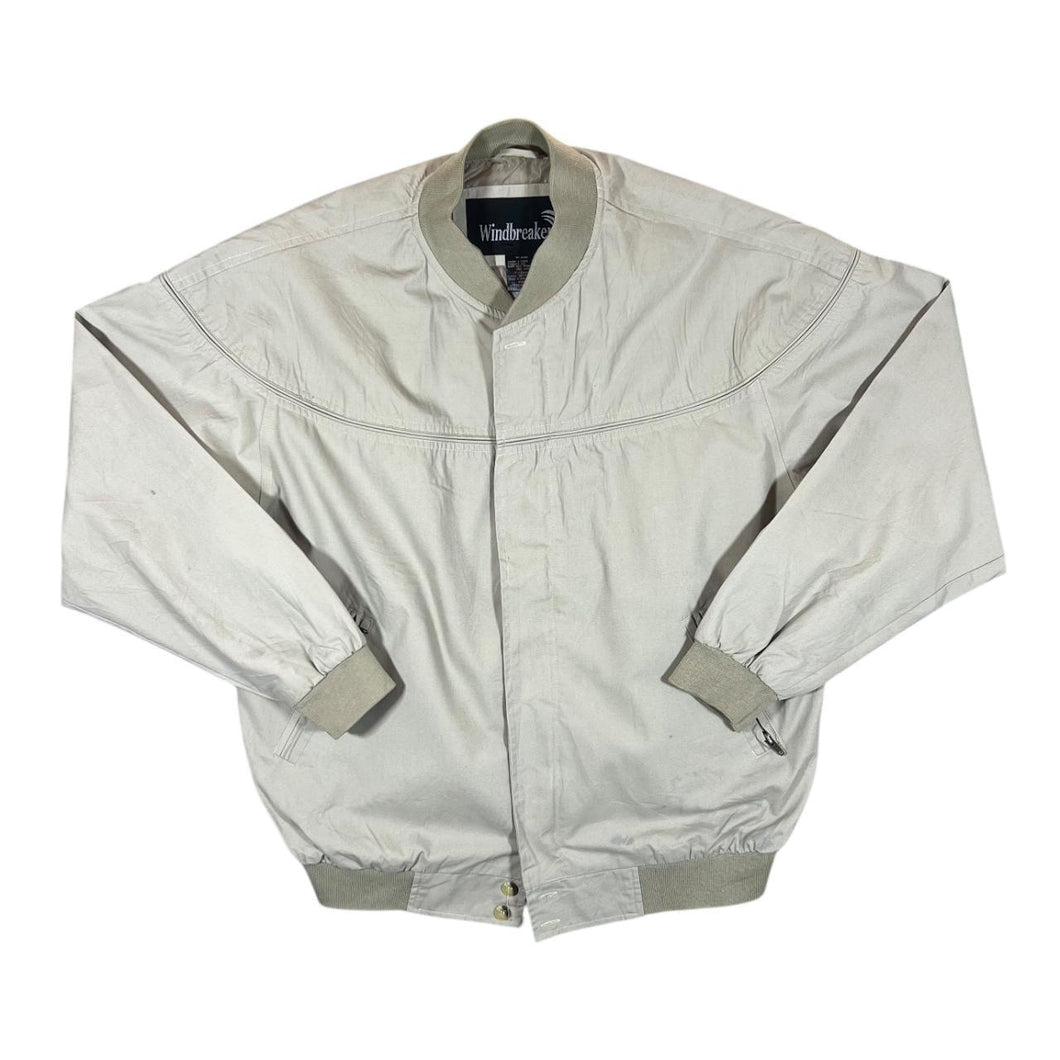 Vintage WINDBREAKER Classic Beige Zip Windbreaker Bomber Jacket