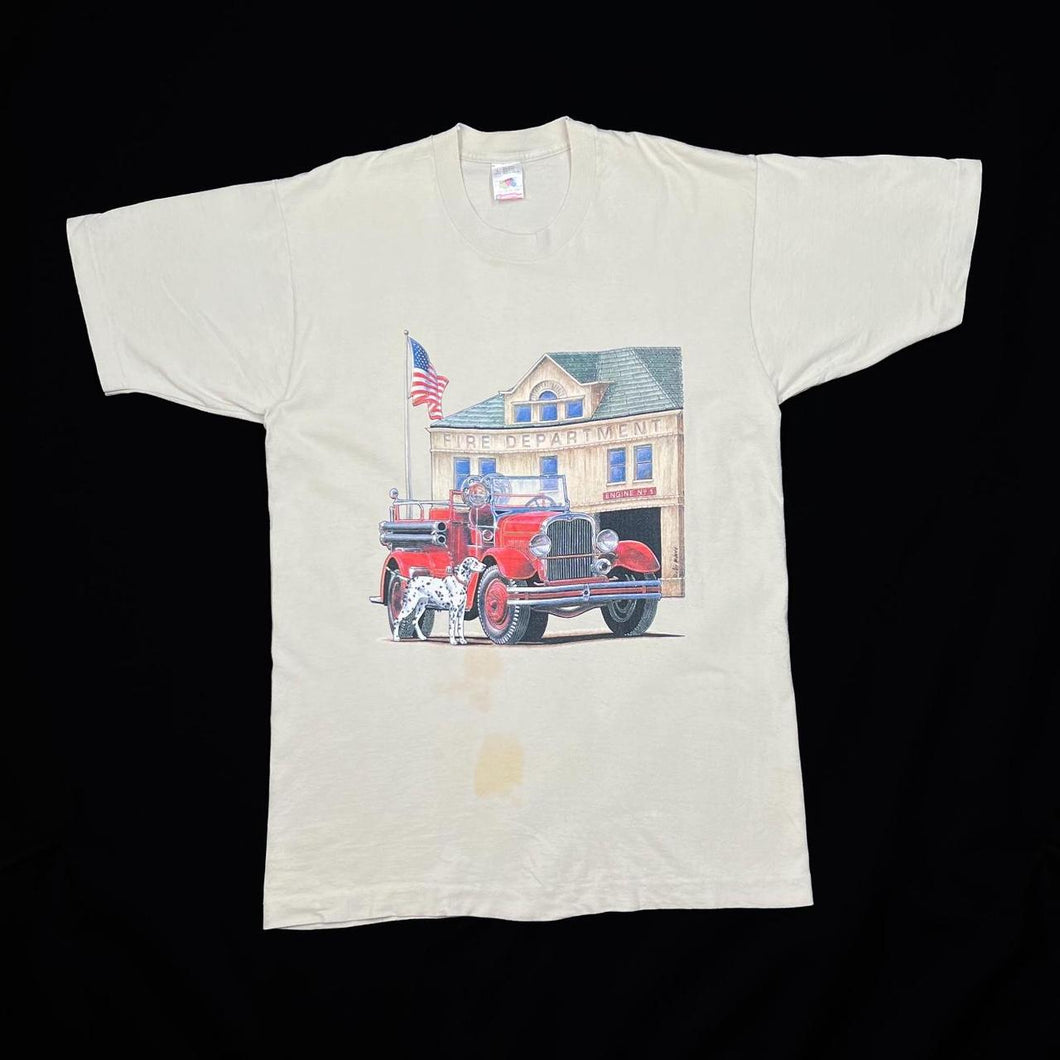Vintage 90’s FIRE DEPARTMENT Fire Fighter Souvenir Graphic Single Stitch T-Shirt