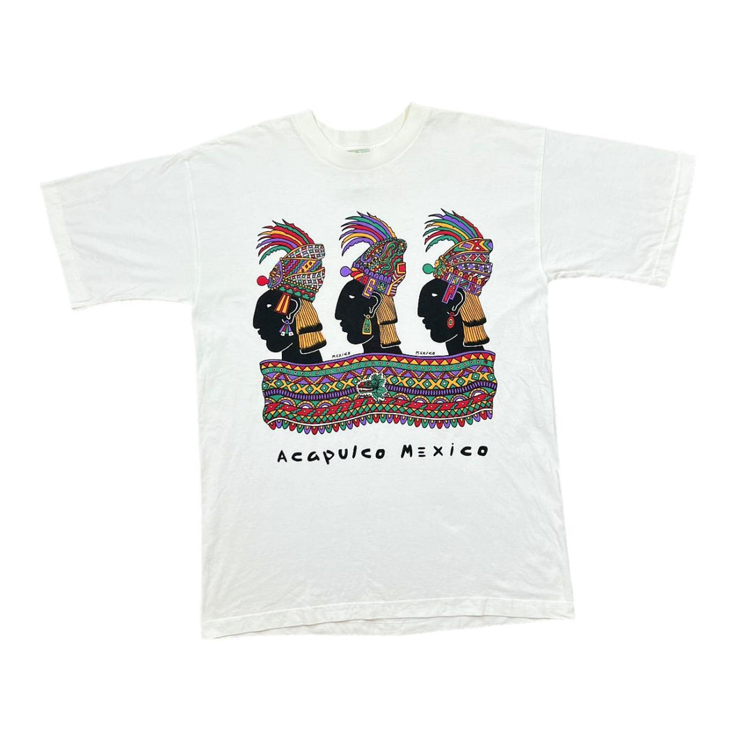 Vintage 90's Cusma ACAPULCO MEXICO Souvenir Art Spellout Graphic T-Shirt