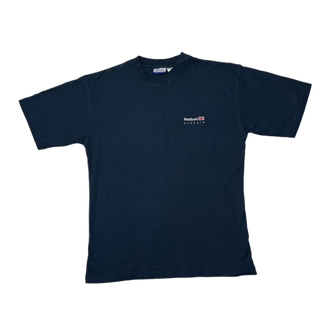 Early 00's REEBOK CLASSIC Embroidered Mini Logo Spellout Short Sleeve Cotton T-Shirt