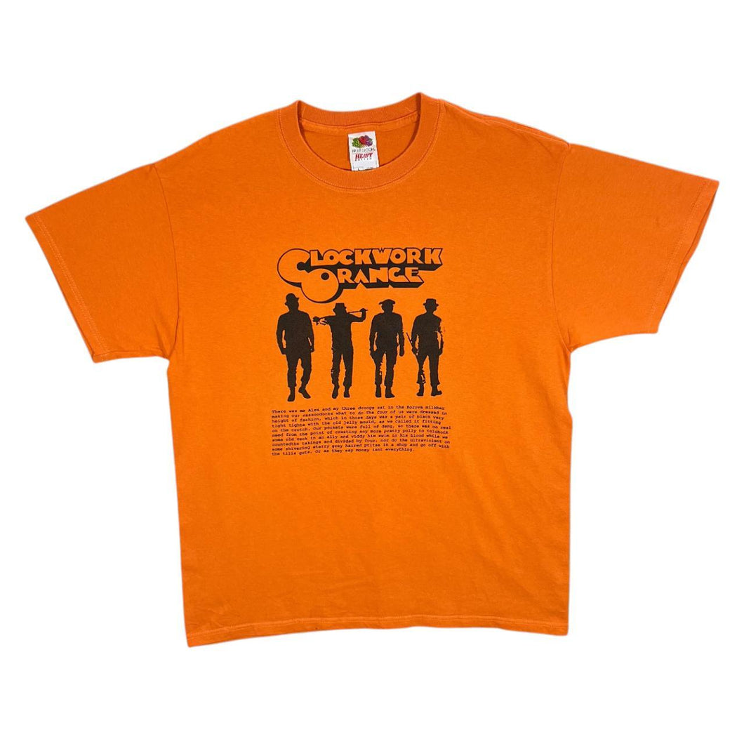 00's A CLOCKWORK ORANGE Stanley Kubrick Cult Movie Spellout Graphic Orange T-Shirt