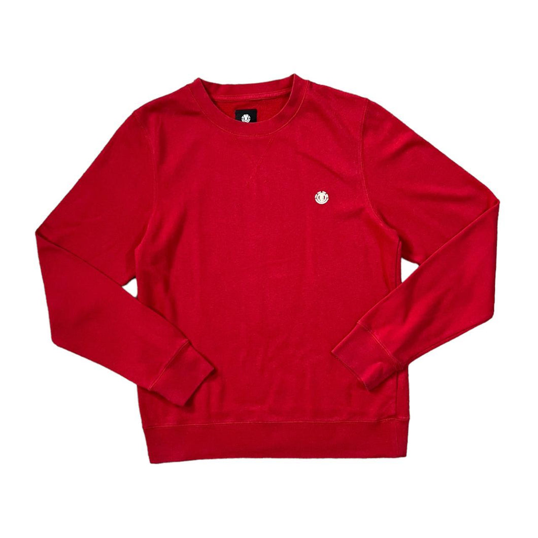 ELEMENT Skateboards Classic Embroidered Mini Logo Skater Red Lightweight Sweatshirt