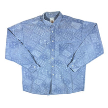 Load image into Gallery viewer, Vintage 90&#39;s St Michael Marks &amp; Spencer Paisley Patterned Blue Long Sleeve Cotton Shirt
