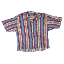 Load image into Gallery viewer, Vintage Principles Floral Abstract Crazy Patterned 100% Viscose Short Sleeve Shirt
