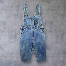 Load image into Gallery viewer, Vintage 90’s Dalton Acid Washed Blue Denim Cropped Dungarees
