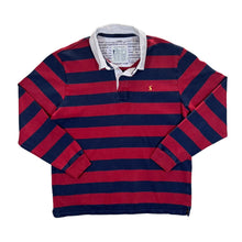 Load image into Gallery viewer, JOULES RUGBY Colour Block Striped Mini Logo Long Sleeve Rugby Polo Shirt
