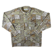 Load image into Gallery viewer, Vintage 90's Hatico Performance Crazy Abstract Patterned Long Sleeve Shirt
