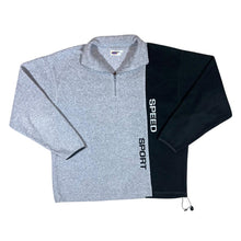 Load image into Gallery viewer, Vintage SPEED SPORT Embroidered Spellout Colour Block 1/4 Zip Fleece Sweatshirt

