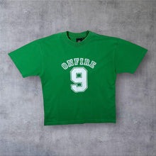 Load image into Gallery viewer, Early 00’s Onfire Skater Spellout Embroidered Mini Logo Graphic Green T-Shirt
