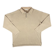 Load image into Gallery viewer, Vintage 90&#39;s ST MICHAEL Marks &amp; Spencer Ribbed Brown Beige Long Sleeve Polo Shirt
