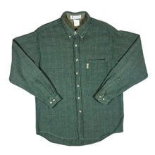 Load image into Gallery viewer, Vintage 90&#39;s COLUMBIA Green Subtle Patterned Striped Long Sleeve Flannel Button-Up Shirt
