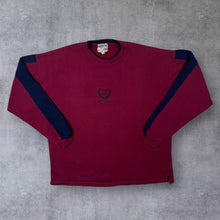 Load image into Gallery viewer, Vintage Used Company Embroidered Crest Logo Burgundy Crewneck Sweatshirt
