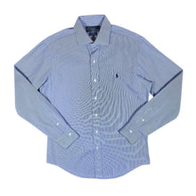 Load image into Gallery viewer, POLO RALPH LAUREN &quot;Custom Fit Dress Shirt&quot; Blue White Pinstriped Long Sleeve Shirt
