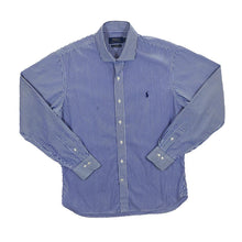 Load image into Gallery viewer, Polo Ralph Lauren Blue White Striped Long Sleeve Cotton Dress Shirt
