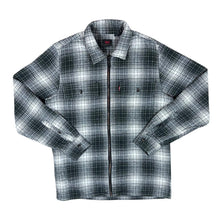 Load image into Gallery viewer, LEVI&#39;S Red Tab Black White Plaid Check Zip Flannel Over Shirt
