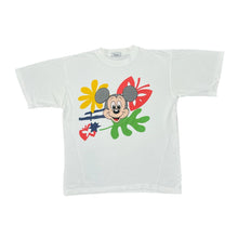 Load image into Gallery viewer, Vintage 90's DISNEY FASHIONS Embroidered Mickey Mouse Floral Colourful Graphic T-Shirt
