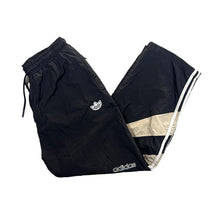 Load image into Gallery viewer, ADIDAS Classic Embroidered Mini Logo Black Shell Tracksuit Bottoms
