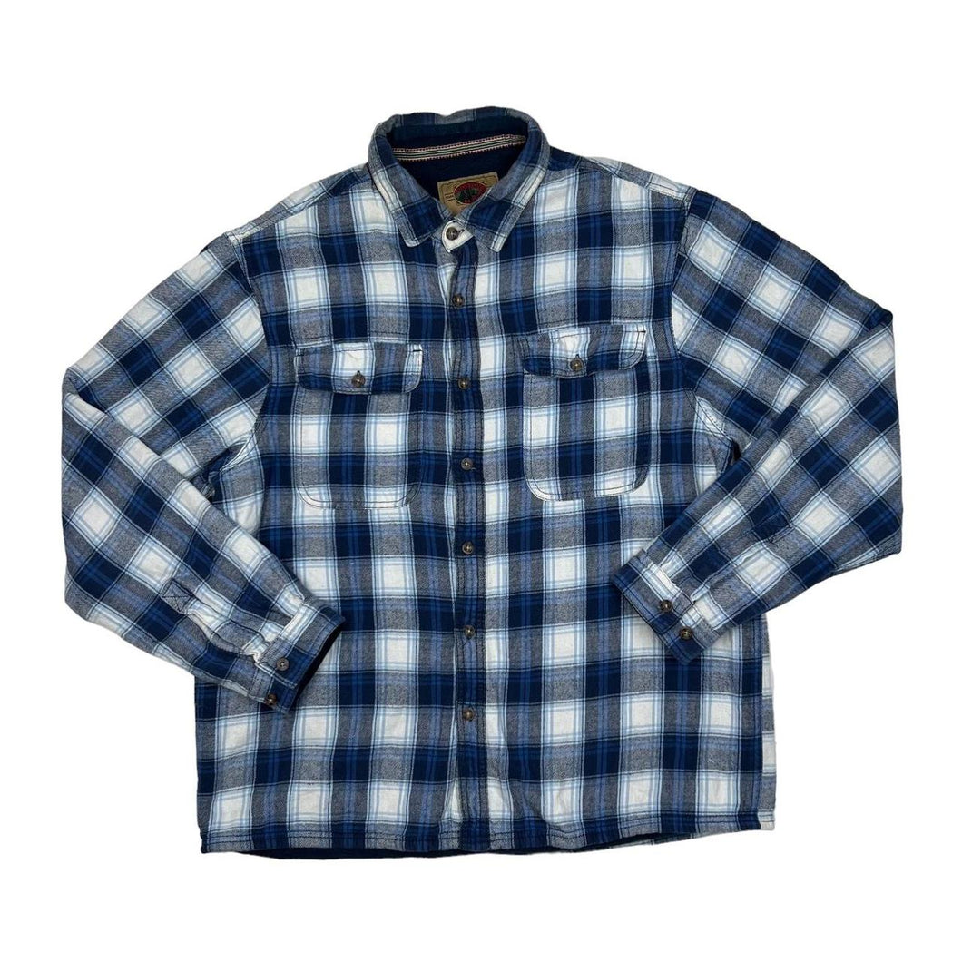 Vintage BOSTON TRADERS Lumberjack Plaid Check Fleece Lined Flannel Over Shirt