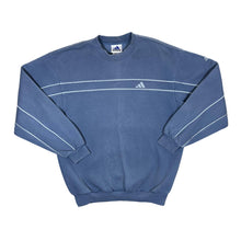 Load image into Gallery viewer, Vintage 90&#39;s ADIDAS Embroidered Mini Logo Blue Crewneck Sweatshirt
