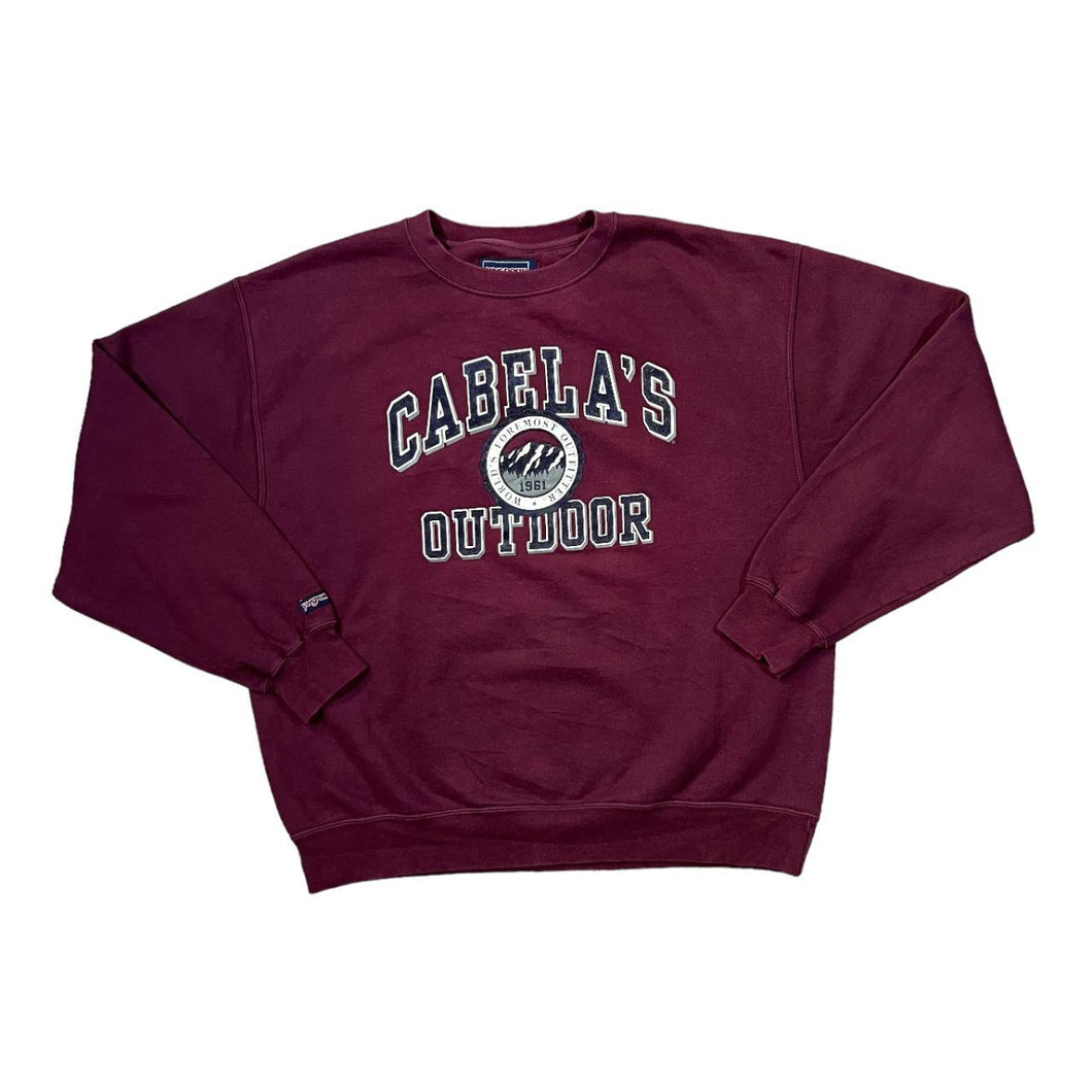 Vintage Jansport CABELA'S OUTDOOR Logo Spellout Graphic Crewneck Sweatshirt