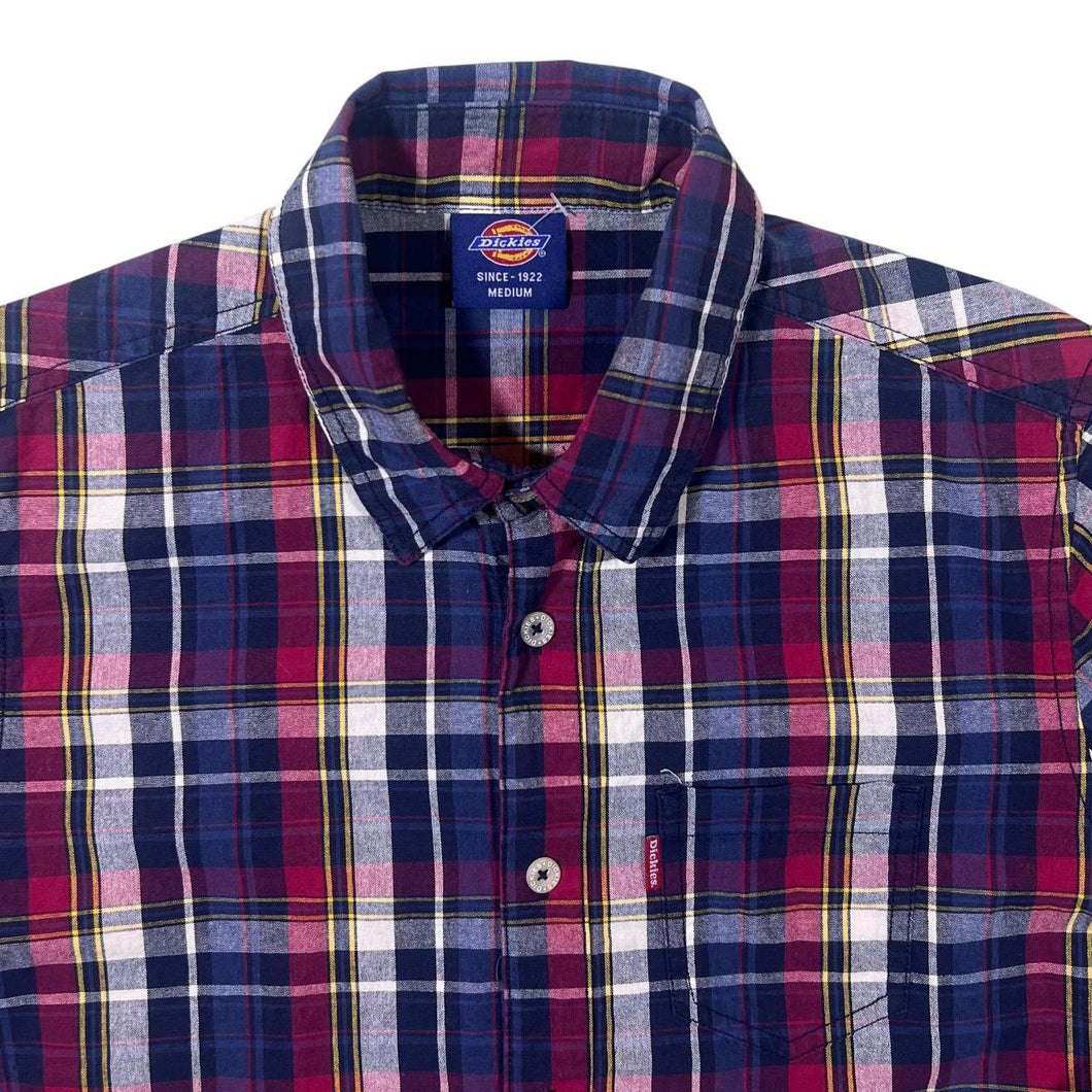 Dickies Mini Tab Logo Multi Plaid Check Cotton Blend Long Sleeve Shirt