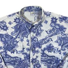 Load image into Gallery viewer, Vintage 90&#39;s Paisley Patterned Cowboy Western Popper Long Sleeve Shirt
