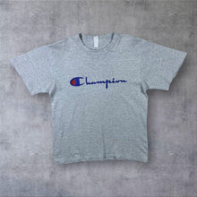 Load image into Gallery viewer, Vintage 90’s Champion Logo Spellout Graphic Single Stitch Grey T-Shirt
