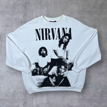 Load image into Gallery viewer, Bershka x Nirvana Grunge Alternative Rock Music Band White Sweatshirt
