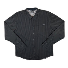 Load image into Gallery viewer, VOLCOM Classic Black Brown Striped Skater Long Sleeve Cotton Shirt
