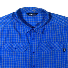 Load image into Gallery viewer, The North Face TNF Blue Check Utility Outdoor Hiking Short Sleeve Shirt

