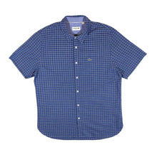 Load image into Gallery viewer, LACOSTE &quot;Slim Fit&quot; Blue White Check Short Sleeve Cotton Shirt
