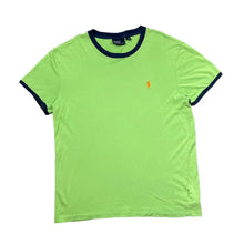 Load image into Gallery viewer, Early 00&#39;s POLO RALPH LAUREN Classic Embroidered Mini Logo Green Ringer T-Shirt
