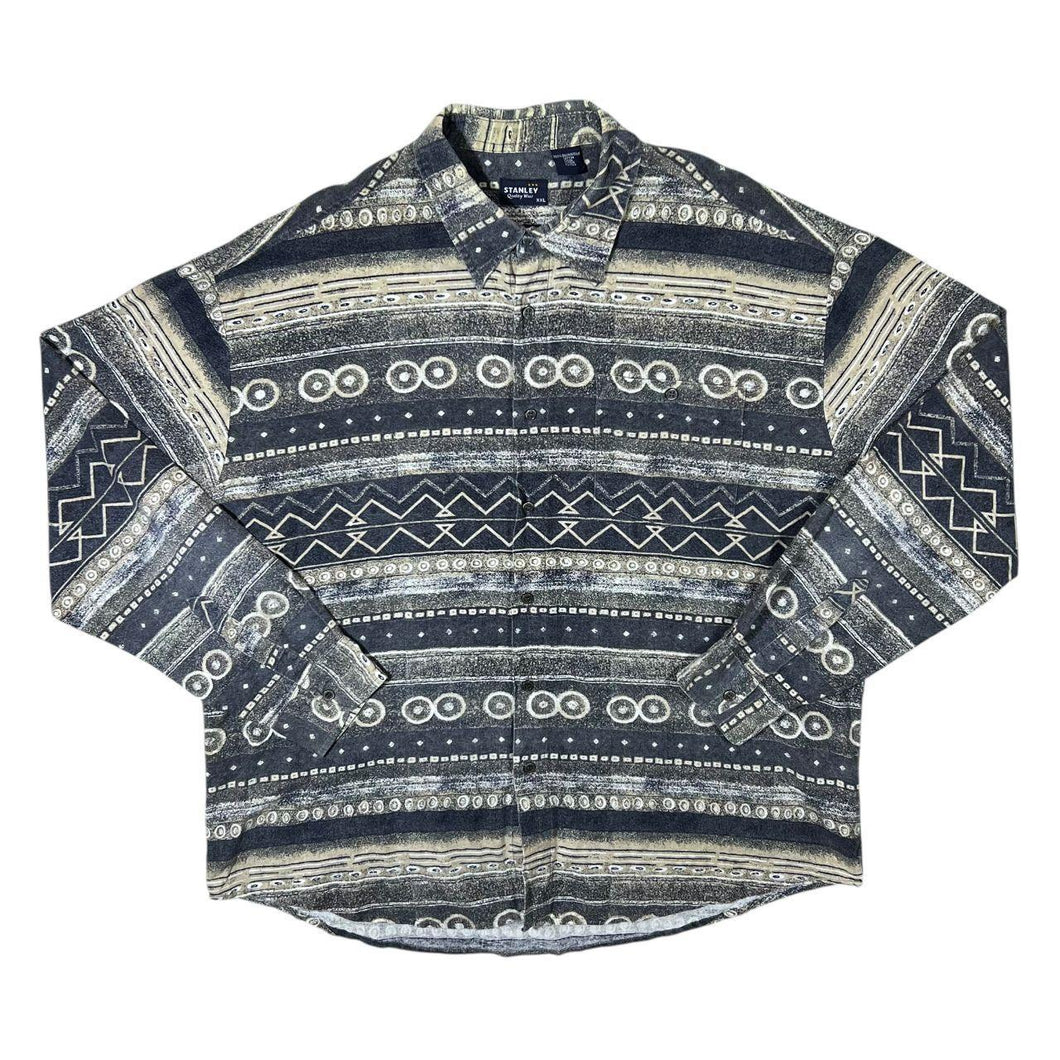 Vintage Stanley Crazy Abstract Patterned Long Sleeve Cotton Flannel Shirt
