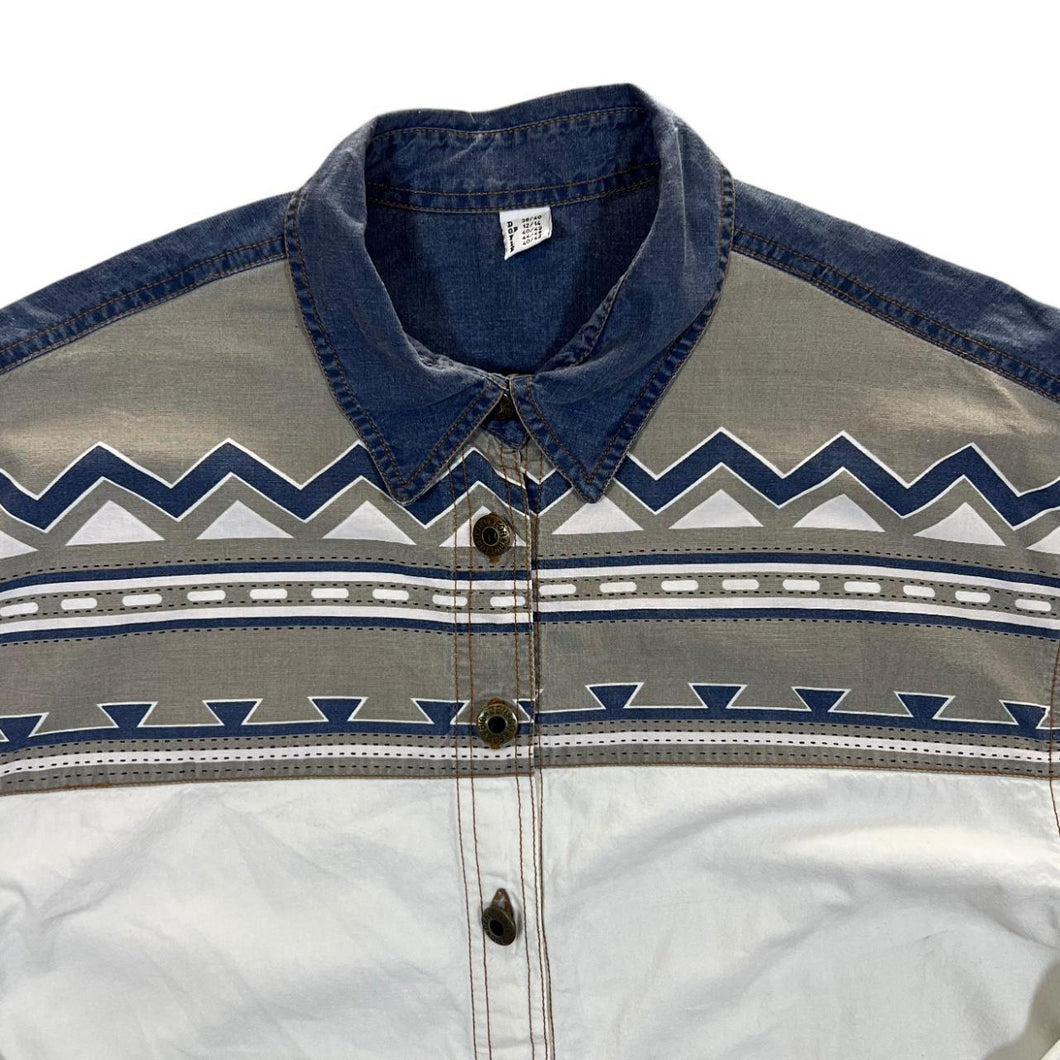 Early 00's Forbidden Co. Cowboy Western Patterned Long Sleeve Cotton Shirt