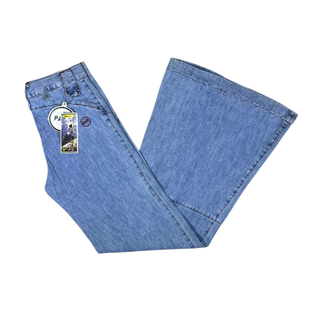 Early 00's PASH Surfer Skater Classic Blue Flared Wide Leg Denim Jeans