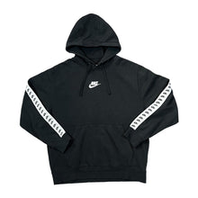 Load image into Gallery viewer, NIKE Embroidered Mini Centre Logo Tape Sleeve Black Pullover Hoodie

