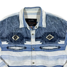 Load image into Gallery viewer, Vintage Johnny Hallyday Western Passion Cowboy Western Striped Popper Long Sleeve Shirt
